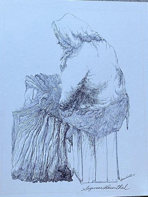 Seymour Rosenthal lithograph signed in pencil of an old woman From The 1960’s