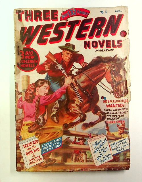 Three Western Novels Magazine Pulp Aug 1950 Vol. 1 #9 FR/GD 1.5