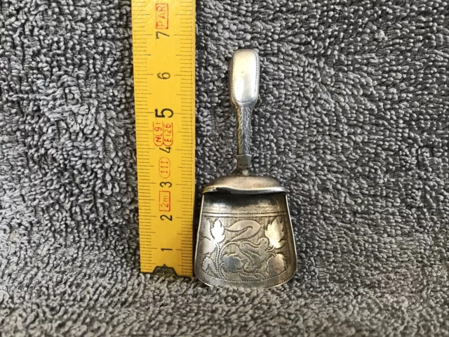 ANTIQUE ENGLISH GEORGIAN SOLID SILVER NOVELTY TEA CADDY SPOON SHOVEL B’ham 1819