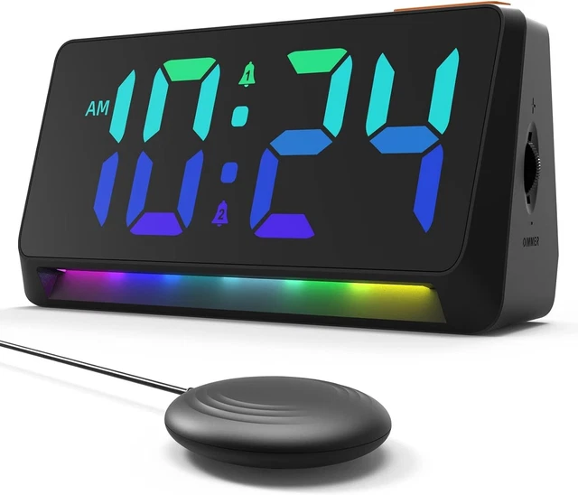 Roxicosly super loud alarm clock with bed shaker vibrating alarm clock