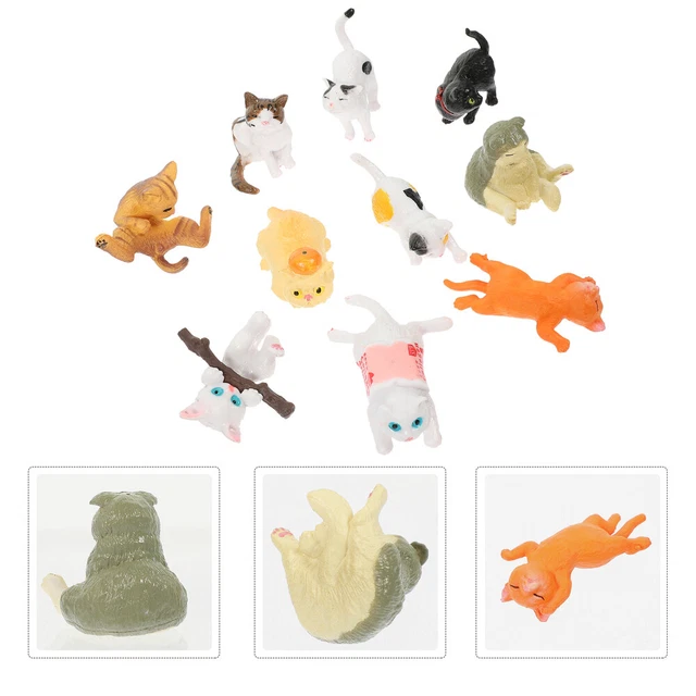 10 Pcs Cat Cupcake Topper Cat Model Fall Guys Toys Squiz Toys Decorate 4