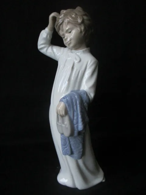 Lladro ,Nao , Figurine ,Boy Holding a Towel & Slippers. , 11 inch tall