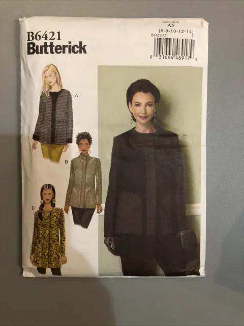 Womens/Misses Loose Fit Jackets Coats Sew Pattern/Butterick B6421/6-14/UCN