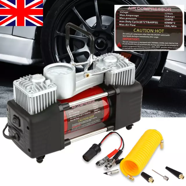 Heavy Duty 12V Portable Electric Car Tyre Inflator 150Psi Air Compressor Pump