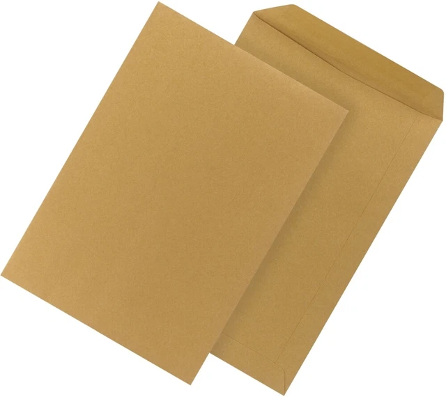 DronePost 25 Sobres Formato A4 De Cartón Rígido Para Microondas, 250 X 353 Mm, Ampliables Hasta 5 Cm De Altura, Ideales Para Cartón DIN A4, 450 Gramos/m2, Color Marrón, Cierre Autoadhesivo (PS.403|A4
