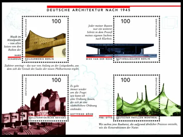 BRD FRG #MiBl37 MNH S/S 1997 Architecture After [1959 YTBF36 SGMS2762]