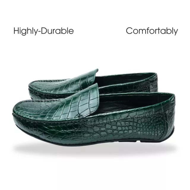 GREEN DRIVING LOAFER Mens Shoes Genuine Alligator Leather US Size 11.5 ...