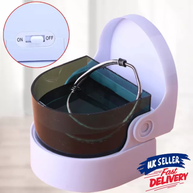 Jewellery Cleaner Dentures Ultra Bath Ultrasonic Cordless Ring Sonic Necklace