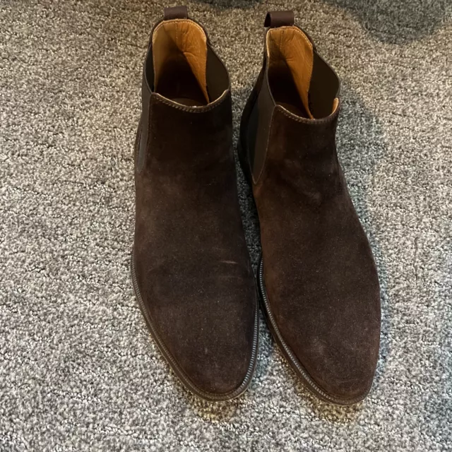 Mens Magnanni Pull On Suede Chelsea Boots