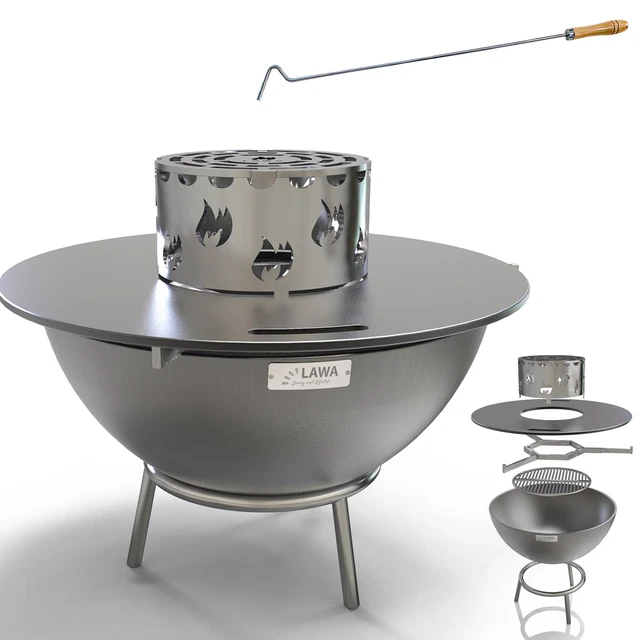 Bruciatore Per Braciere Skyflame In Acciaio Inox 304 – Doppio Anello 90.000 BTU – Per Gas Naturale O GPL – Diametro 91,4 Cm