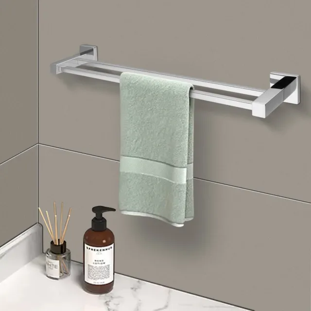 ACA Bathroom Accessory 800mm Double Towel Rail Rack Bar Stainless Steel Square