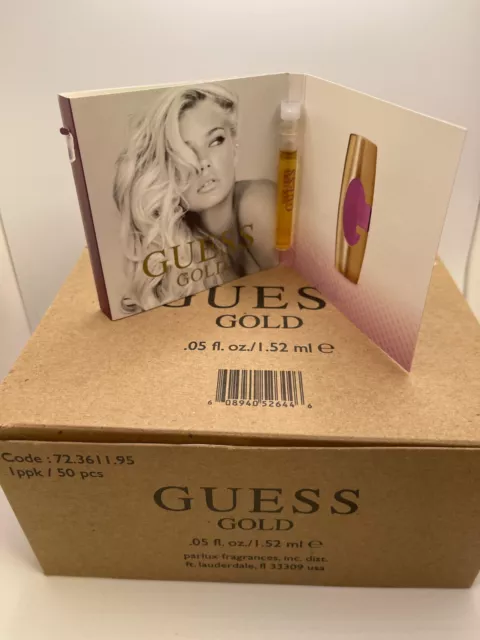 GUESS GOLD SAMPLE VIALS 0.05 Oz LOT L EDP SPLASH Equals 2.5 Plus Sprayer