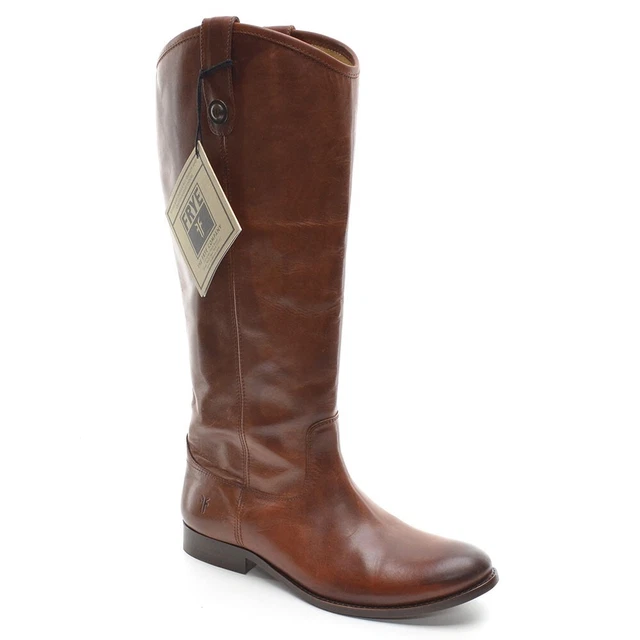 Womens Frye Melissa Button Riding Knee Boot 6.5 B Cognac Leather 77167 Shoes New