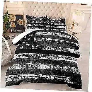 Black and White USA American Flag Comforter Set Size for Boys King Multi 17