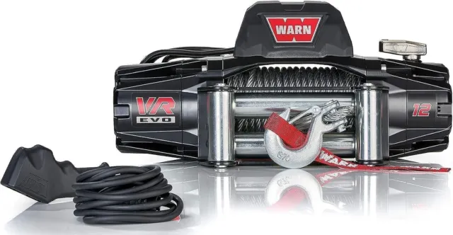 WARN 103254 VR EVO 12 Electric 12V DC Winch with Steel Cable 12,000lb Capacity