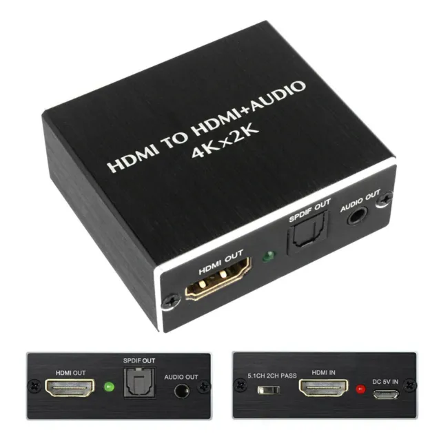 HDMI to HDMI with Audio Extractor and Optical Toslink Coaxial SPDIF + 3.5mm