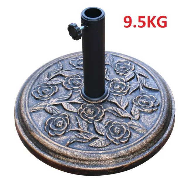 Cast Iron Effect Parasol Base Umbrella Stand Weights Garden Heavy Duty 9.5kg