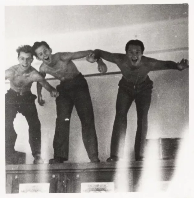 Vintage gay int photo shirtless guys young men affectionate buddies weird +3256