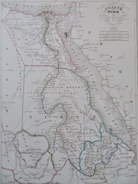 Egypt Abyssinia Nubia Red Sea Nile River Cairo Addis Abababa 1846 Thierry map