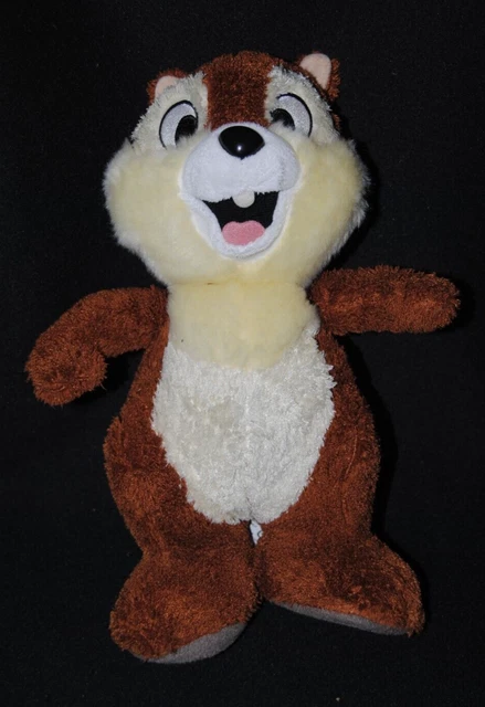 Peluche doudou écureuil Tic Tac DISNEYLAND PARIS marron jaune crème 30 cm TTBE