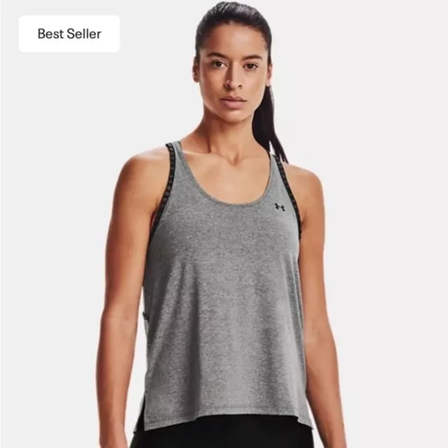 New Under Armour Women's Knockout Mesh Back Racerback Tank Size Large NWT