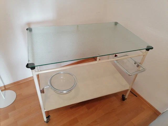 Vintage-Verbandswagen 50er Jahre, Glas/Metall,mit zugeh. Glasschalen, ab Juni 23