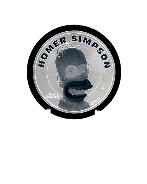 (Lot Of 2) 2022 Homer Simpsons 1oz Silver .9999  $1 Coin Black Rimmed Capsule