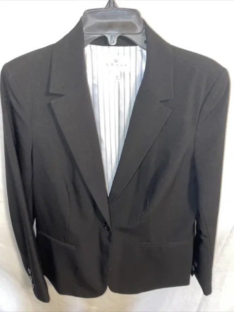 Chaus New York Dress Blazer Women’s Size 8 Black Polyester Blend Jacket Formal