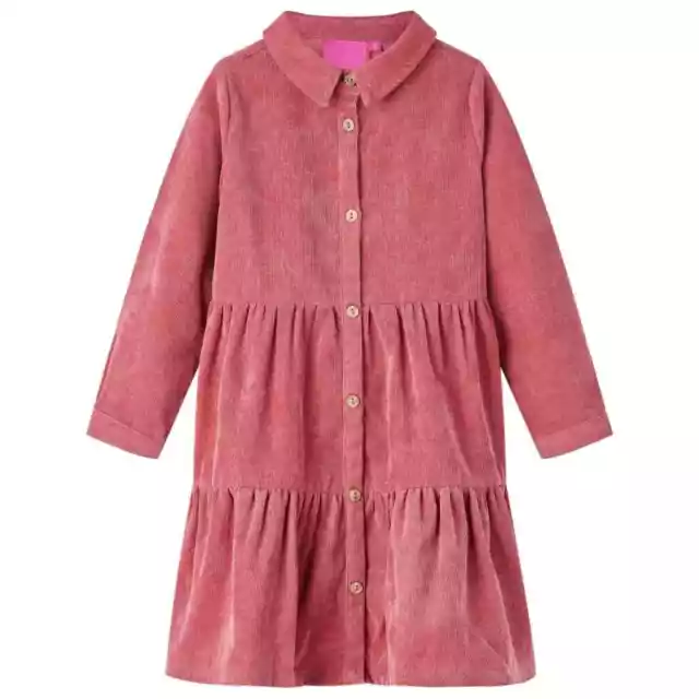 Robe enfants à manches longues velours côtelé rose ancien 92 I3W1