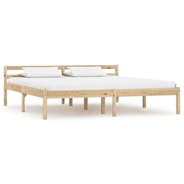 SOLID PINE WOOD Bed Frame King Size 160x200 cm No Mattress Included