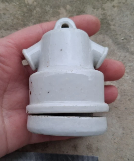 Ancienne Douille En Porcelaine Avec Anneau – Élément De Décoration Vintage
