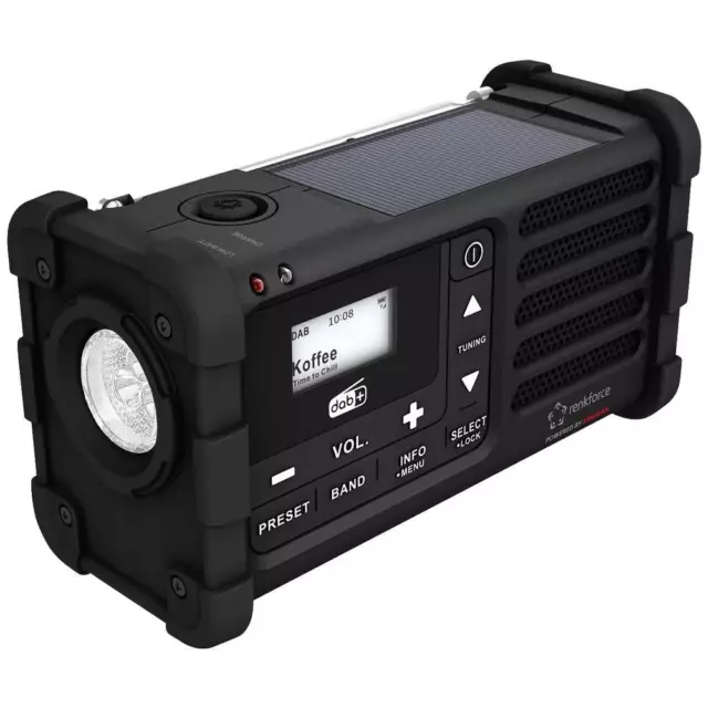 Renkforce RF-DAB-MMR88 Outdoorradio DAB+, UKW Notfallradio, USB Handkurbel, 2