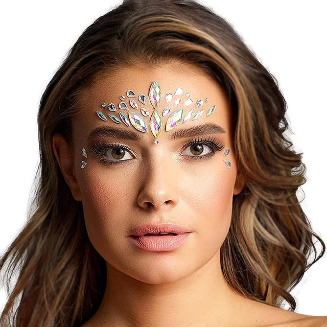 5 Stück Glitzersteine Gesicht Set – Selbstklebende Strass-Tattoos Für Karneval, Festival & Partys