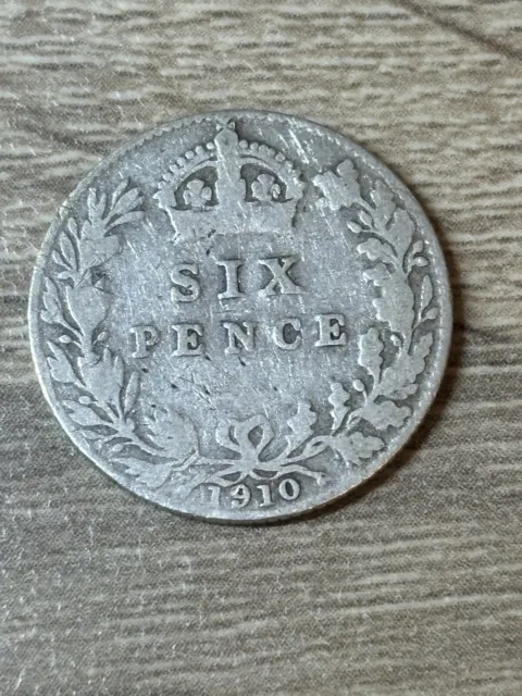 Edward VII, Sixpence, 1910, 0.925 Silver