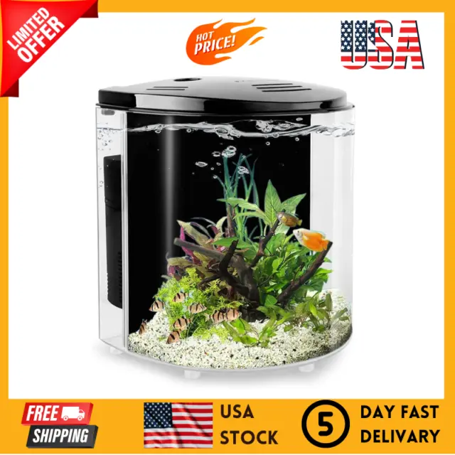 NEW Aqua Culture Aquarium Starter Kit Fish Tank 10 Gallon Water Tank + LED Light