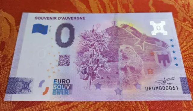 Billet Touristique  0 Euro Souvenir D'auvergne  2022-20 N° 61