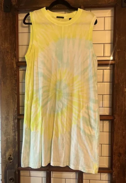 ATM Anthony Thomas Melillo Tie Dye T-Shirt Dress Size Lg  in Yellow Multi