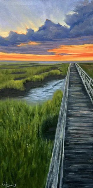 Marshes Of Cape Cod Original Artwork. Oil Painting. Landscape. Beach View Art