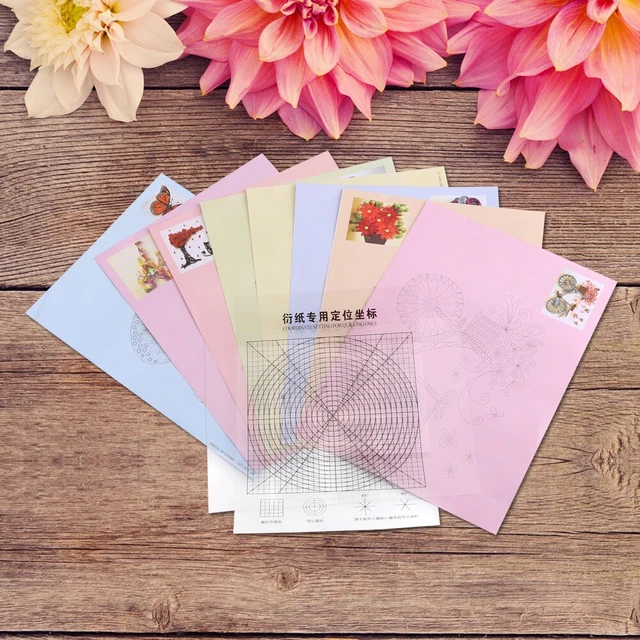 8Pcs 16 Pattern DIY Release Drawing Locating Paper Quilling Tool Craft Decor SMO