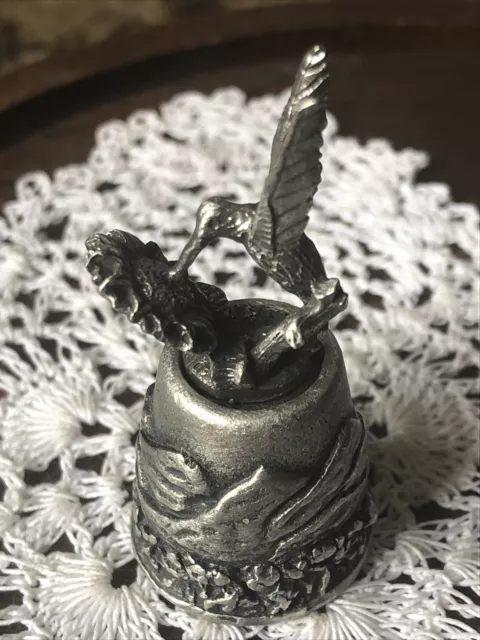 Thimble Pewter Hummingbird Souvenir Of Great Rocky Mountains