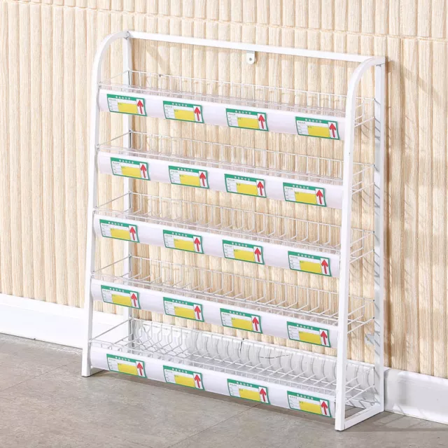 5 Tier Retail Display Shelf Snacks Drinks Rack Store Front Desk Hanging Shelf