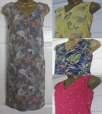NEW Next Shift Tunic Dress Linen Blend Summer Sun Blue Pink Yellow Grey 6 - 26