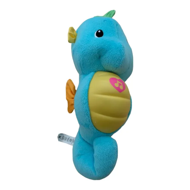 Fisher Price Soothe and Glow Seahorse Blue Music Light Up 11" Stuffed Animal Toy