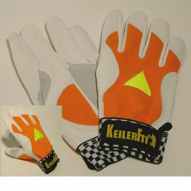 Motocross, Keiler Fit Orange Arbeitshandschuhe, Maschinenhandschuh,  KFZ Gr. 7