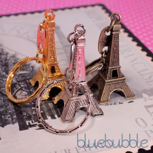 Eiffel Tower Key Ring Chain Cute Kitsch Love Paris France French Boho Chic Gift