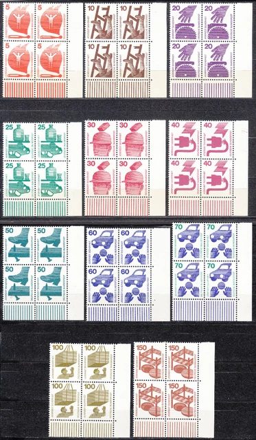 Bund 1971/73 Unfallverhütung 694 - 703 + 773 ** Luxus 4Er Blöcke Eckrand - 190 €