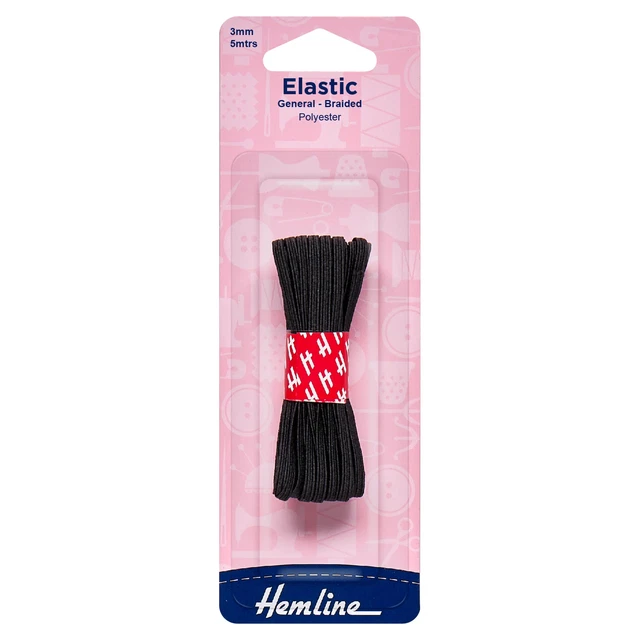 Hemline Allzweck geflochten elastisch: 5 m x 3 mm