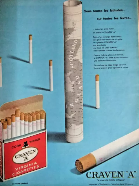 Publicité De Presse 1962 Cigarettes Craven A Virginia - Tabac