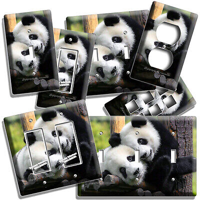 Cute Baby Panda Bear Cub And Mother Light Switch Outlet Wall Plate Room Hd Decor