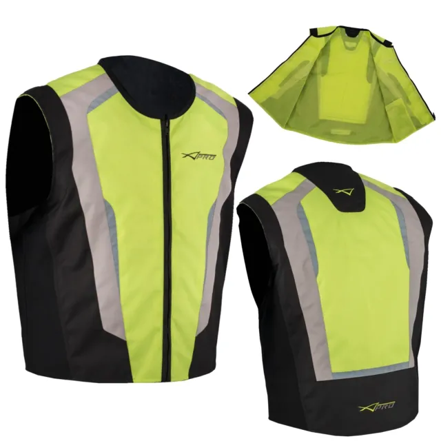 Vest Hi Vis Motorcycle Mortorbike Scooter Gilet High Visibility Waistcoat